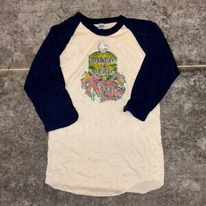 Vintage 70's Disco is Dead Rock is Rolling Raglan T-Shirt Large
